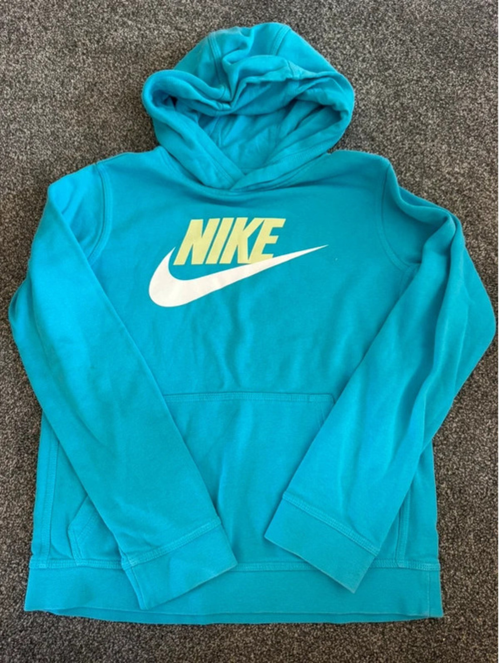 Boy’s unisex turquoise pullover hoodie sweatshirt Large